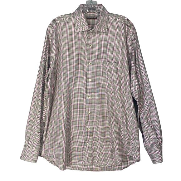 👔 Peter Millar Plaid Shirt 👔 Men's Large - Picture 1 of 16